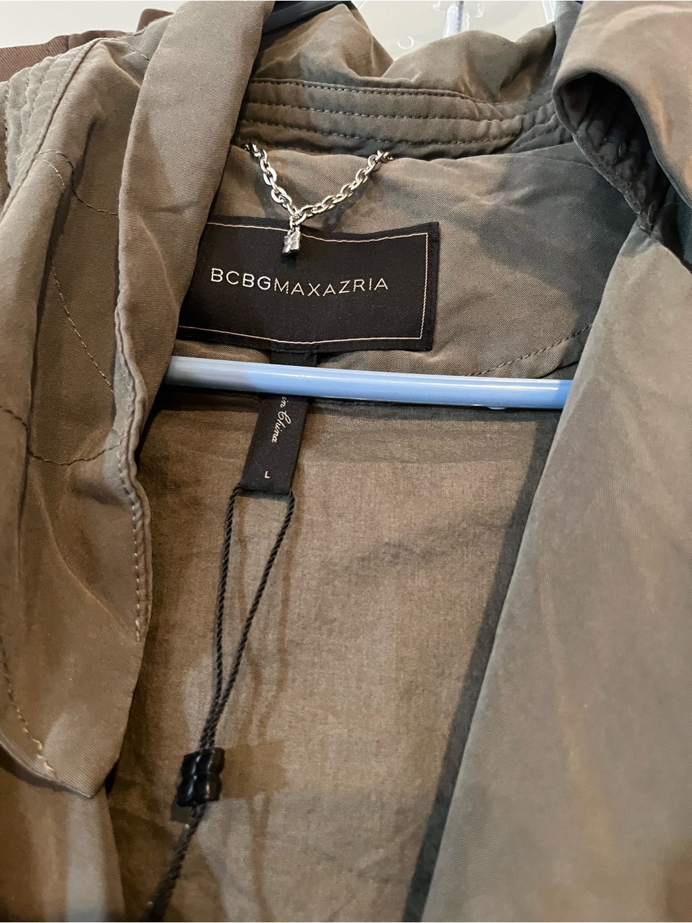 Bcbg Long Sleeveless Trench jacket - Olive Green - Picture 2 of 9